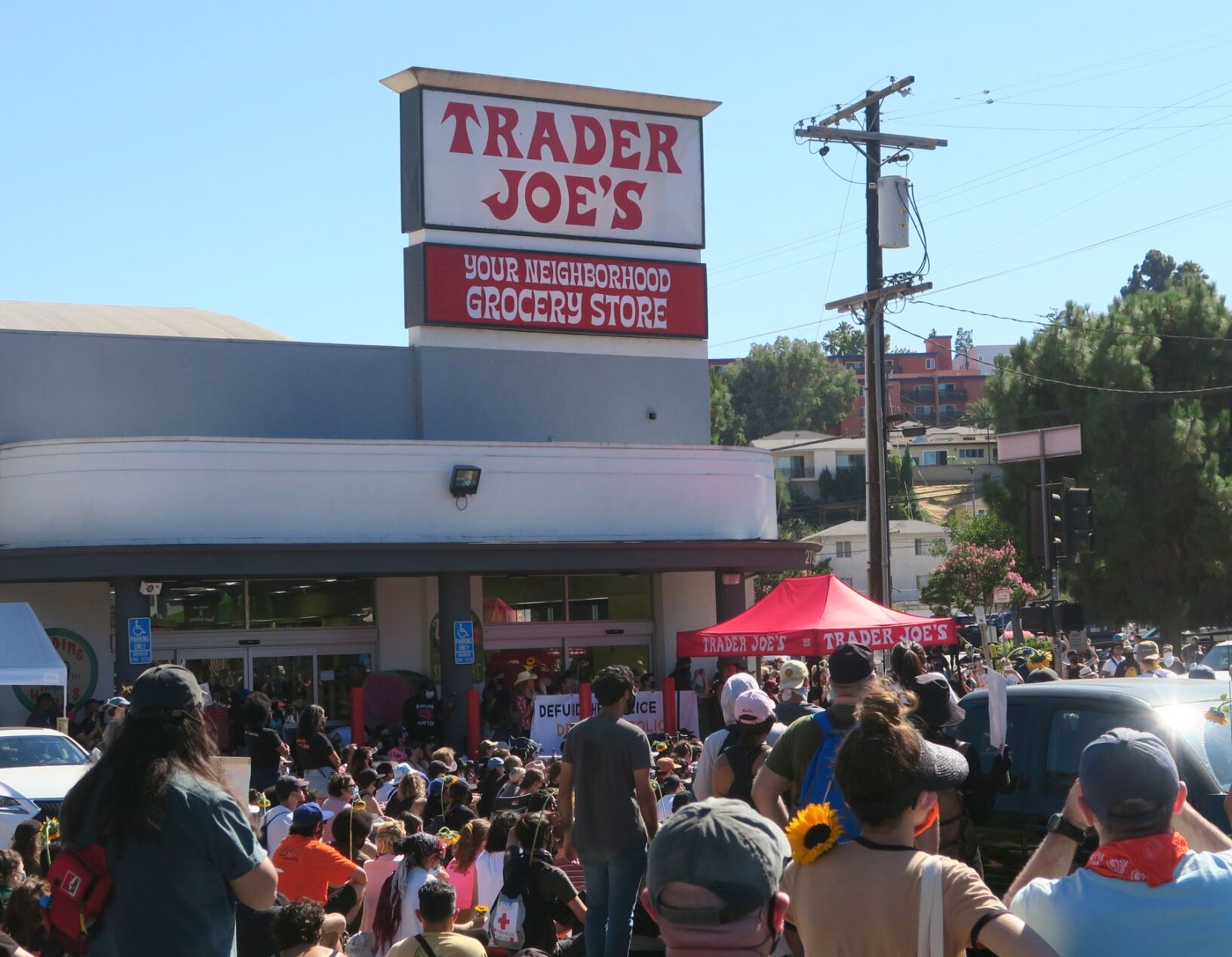 Mely Corado Police brutality protest in silver lake trader joes parking lot 7-9-2020 4-40-36 PM.JPG
